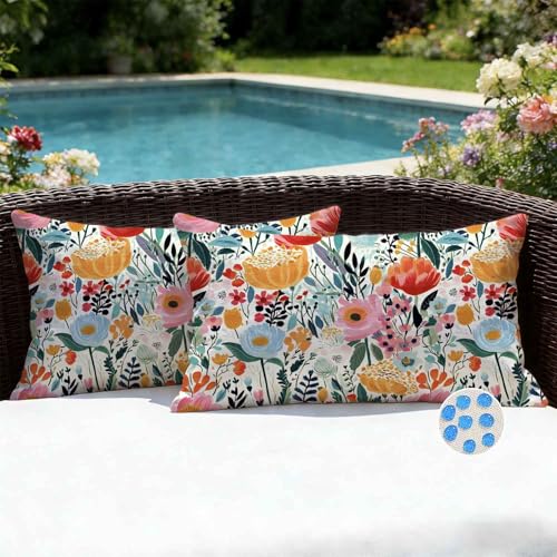 Kiatuniya Funda Cojines Exterior Impermeable 30 x 50 Fundas de Almohada Sofa Decorativo Dise&ntilde;o de...
