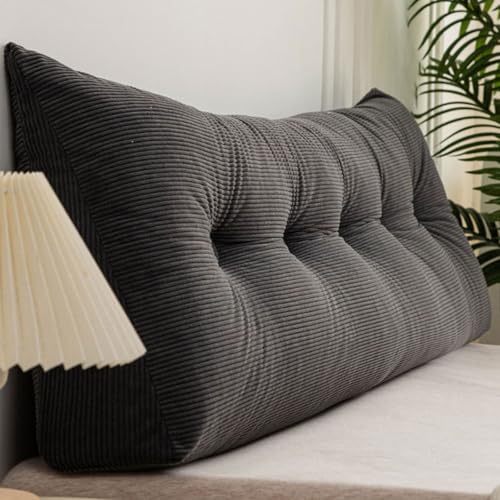 Cojín triangular para respaldo de cama, almohada de pana de alta calidad, tamaño individual,...