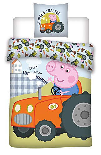 036 Peppa Pig Ropa de Cama, Ropa de Cuna/Ropa de Cuna, Peppa Pig Georges Tractor, Ropa de Cama...