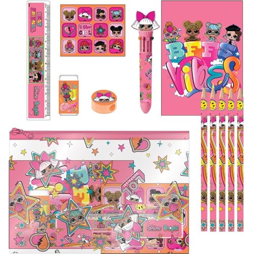 Set de Papeler&iacute;a Escolar Eva LOL &ndash; Estuche Completo para Ni&ntilde;as con L&aacute;pices de Colores,...