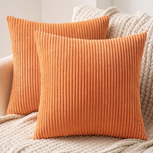 MIULEE Funda Cojines para Sof&aacute; Funda de Almohada de Corduroy S&uacute;per Suave Cojin de Pana a Rayas...