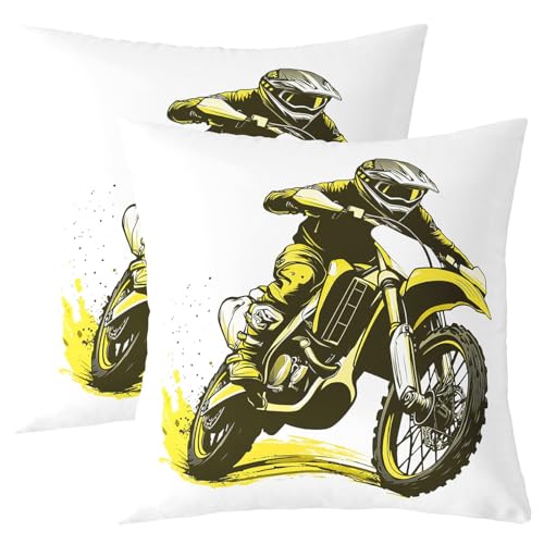 Loussiesd Graffiti - Juego de 2 fundas de coj&iacute;n para moto de cross, 45 x 45 cm, tama&ntilde;o individual...