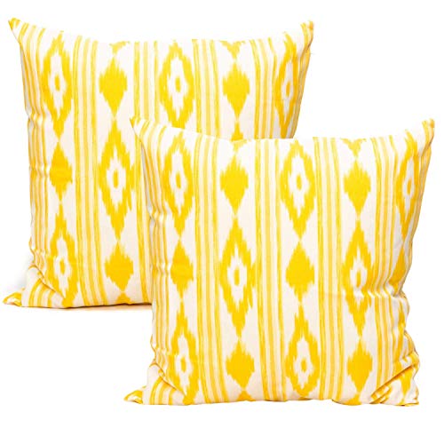 TRESMESTRES Fundas de Cojines para Sof&aacute; de Jard&iacute;n, Sal&oacute;n y Terraza - Ikat Mediterr&aacute;neo -...