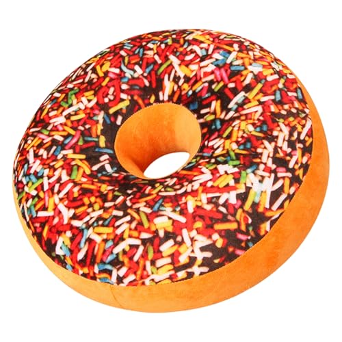 Almohada de donut de 16.0 in, suave y novedosa donut de chocolate, lindas almohadas decorativas de...