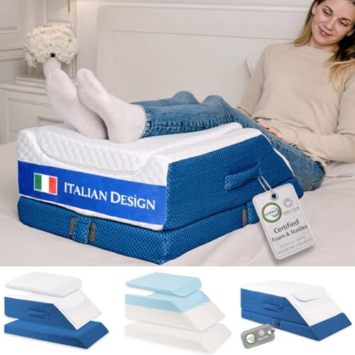 Ritalia Cu&ntilde;a elevar piernas con 3 Alturas para Mejorar la circulaci&oacute;n, Almohada para piernas...