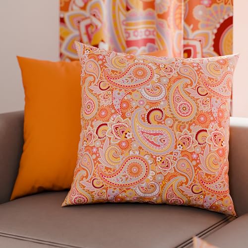 PETTI Artigiani Italiani - Par de Fundas de Almohada 40x40 cm, Pareja de Funda de Cojín Paisley...