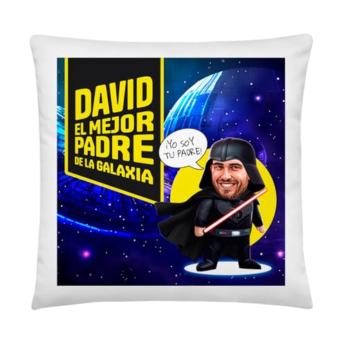 Kembilove&reg; Coj&iacute;n Personalizado Padre de la Galaxia 40x40 &ndash; Regalo Original para Papa &ndash; Dise&ntilde;o...