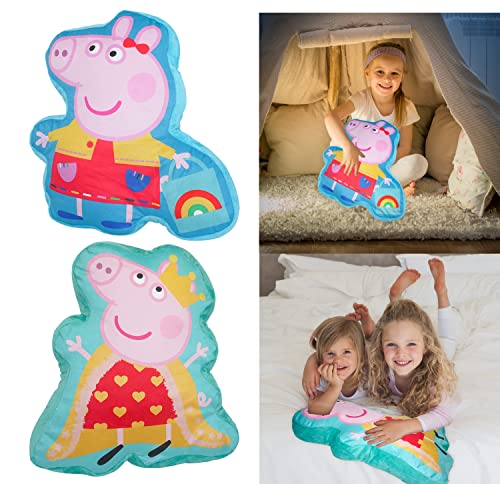 HOVUK 2 cojines grandes para ni&ntilde;os de 35 cm, cojines en forma de Pepa Pig 3D, almohada suave de...