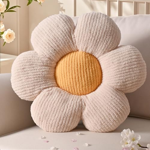 Yhoelata Cojin Flor Amarillo Crema, Coj&iacute;n de Suelo Est&eacute;tico para Habitaci&oacute;n, Cojines Sofa,...