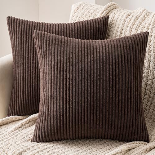 MIULEE Funda Cojines para Sof&aacute; Funda de Almohada de Corduroy S&uacute;per Suave Cojin de Pana a Rayas...