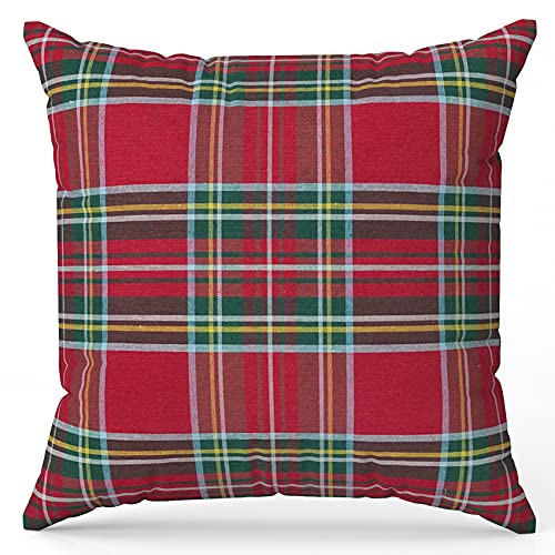 Funda de coj&iacute;n navide&ntilde;a art. Escocia (60 x 60 cm, cuadro grande rojo)