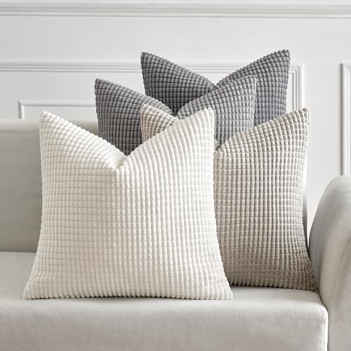 MIULEE Funda de Cojines con Patron Granulado Fundas de Almohada Suave Elegante Moderna Cojin Sofa...