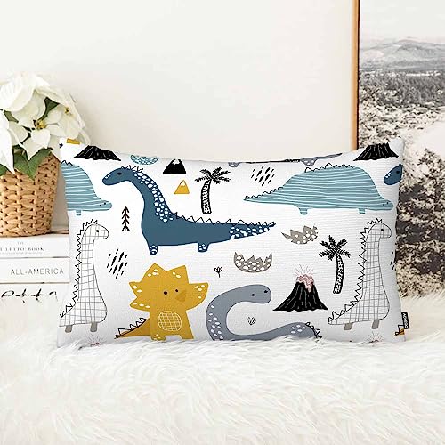 AOYEGO Funda de almohada de dinosaurio de estilo escandinavo, creativo dinosaurio infantil,...