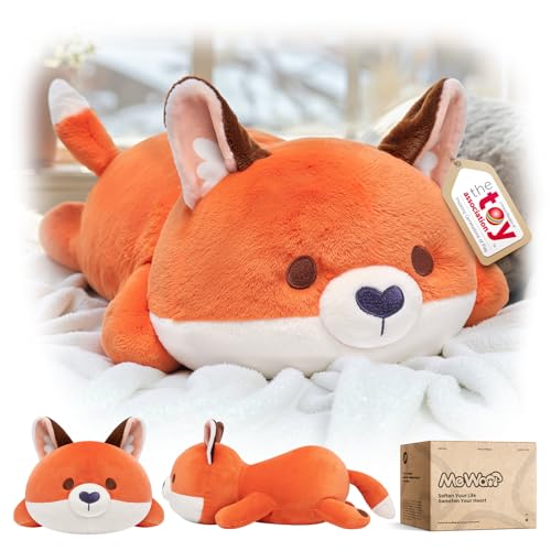 Mewaii Almohadas de Peluche Zorro Naranja Kawaii Juguetes Stitch Que Respira para Dormir Lindo...