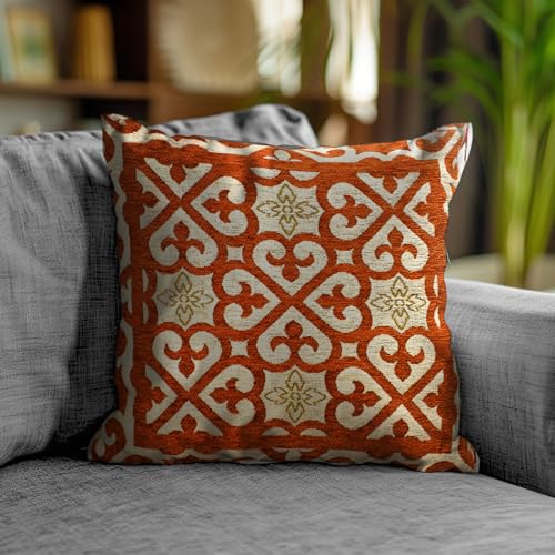 Floori Par de cojines decorativos de jacquard árabe, cuadrados, 50 x 50 cm, desenfundables,...