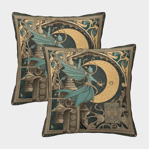 kaiyun 2 Paquetes 40x40cm.Estilo de Arte árabe Funda De Almohada Cuadrada Decoración del Hogar con...