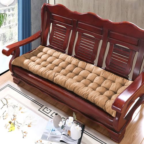 Coj&iacute;n de banco beige de 160 x 50 cm, 8 cm de grosor, algod&oacute;n suave, se adapta a sof&aacute;s de jard&iacute;n...