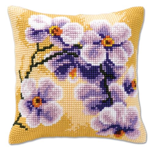 Vervaco Punto De Cruz Kit Cojin Decorativo ORQU&Iacute;DEA Manualidades Adultos Decoracion Bordar Kit...