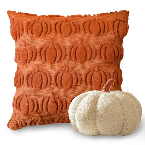 SUNXBUK Almohada de Calabaza de Halloween 20cm,Halloween Almohada Decorativas 45X45cm(Sin...