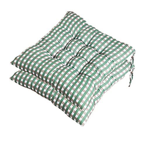 Cojines para Silla con Correas de Sujeci&oacute;n, Estampado Cuadros Pack 2 Coj&iacute;n Decorativo de Asiento...