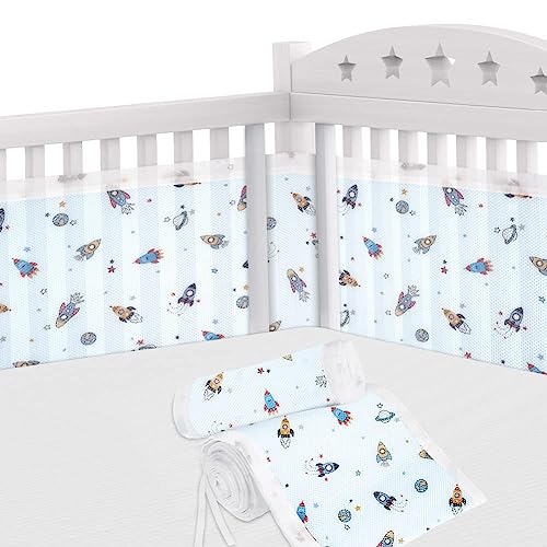 Aolso Protector de Cuna, 340cm*30cm + 160cm*30cm Cuna de protecci&oacute;n de Cuna Cubierta,Cuna de Beb&eacute;...