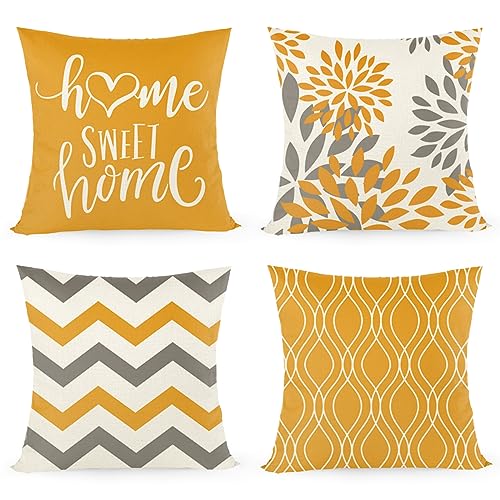 Joyshare Cushion Cover, 40 x 40 cm, Set di 4 con Home Sweet Home, Decorative Cushion Cover con...