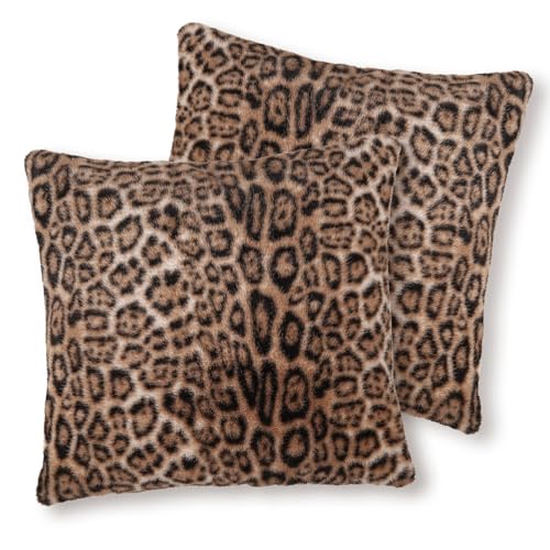 Calkkrer 2 Fundas de Almohada de Pelo de Conejo Artificial denso, s&uacute;per Suaves y peludas, Estampado...