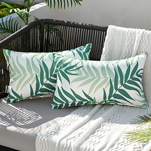 MIULEE Funda de Cojines Exterior Impermeable Fundas de Almohada Sofa Decorativo Patr&oacute;n de Hoja...