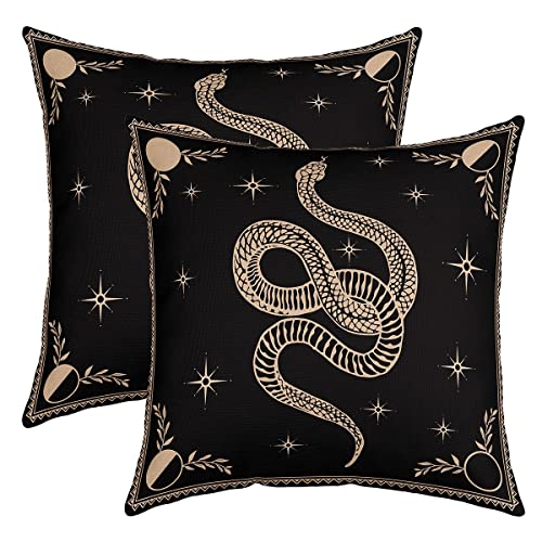 Manfei Funda de coj&iacute;n con estampado de serpiente, animal salvaje, funda de coj&iacute;n para silla al...