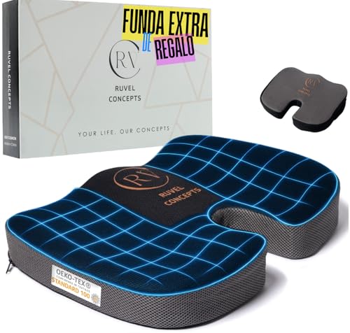 Coj&iacute;n Antiescaras para Silla de Oficina, de ruedas y para asiento de Coche, con Funda Extra de...