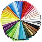 Paquete de 50 piezas de tela de patchwork de color sólido para coser, cuadrados de tela para coser...