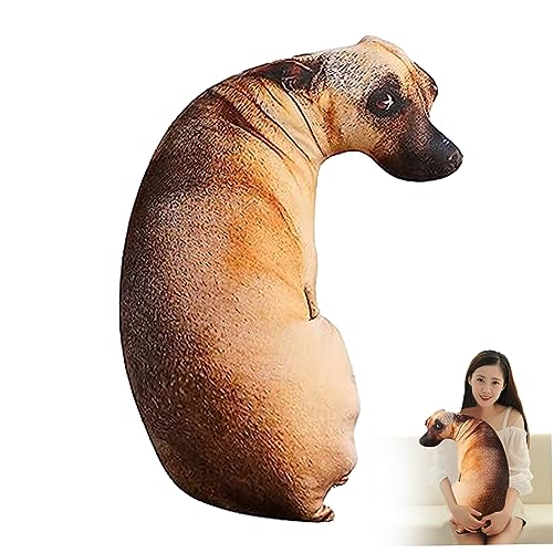SMELEYOU Cojin perro La Revuelta 50cm Realista Animal Relleno 3D Almohada para Animales de Peluche...
