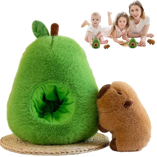 Yhjxly Capybara Peluche de 35 cm 2 en 1 Capybara Aguacate Mu&ntilde;ecas de Peluche Peluche Almohada...