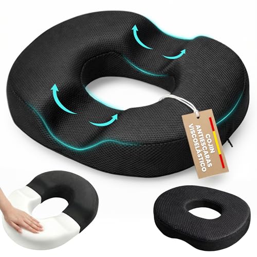 AYALMA Coj&iacute;n Antiescaras Viscoel&aacute;stico para Coxis &ndash; Cojin Antiescaras para Oficina y Silla de...