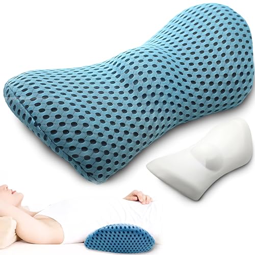 Retoo Coj&iacute;n lumbar ortop&eacute;dico 23 x 13 x 46 cm, coj&iacute;n lumbar de espuma viscoel&aacute;stica, coj&iacute;n de...