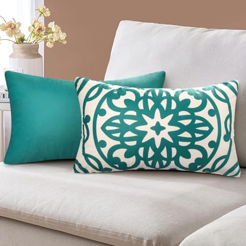 Juego de 2 Fundas de Cojines Super Suave Decorativas para Sala de Estar - Dise&ntilde;o Geometrico Moderno...