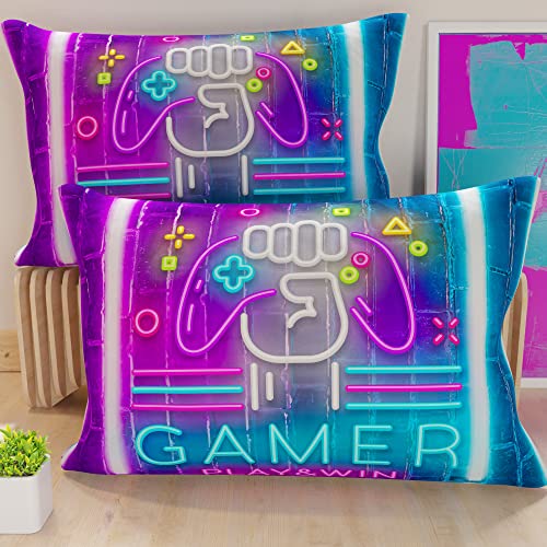 PETTI Artigiani Italiani - Par de Fundas de Almohada 50x80 cm, Pareja de Funda de Coj&iacute;n Gamer, 100%...