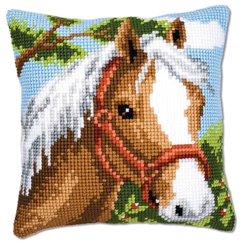 Vervaco Punto De Cruz Kit Cojin Decorativo UN CABALLO Manualidades Adultos Decoracion Bordar Kit...