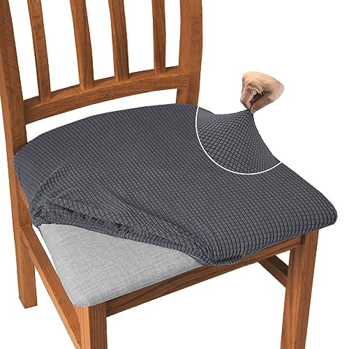 Granbest Juego de 4 fundas de asiento para silla de comedor de jacquard, muy elásticas, antipolvo,...