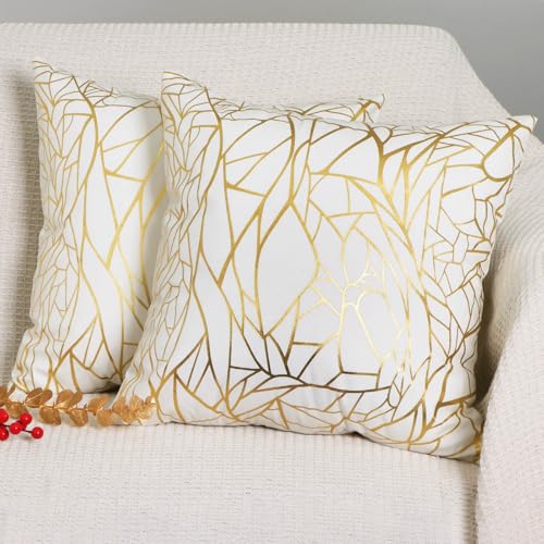 Betadistor Fundas de coj&iacute;n doradas de 45 x 45 cm, fundas de almohada cuadradas decorativas de...