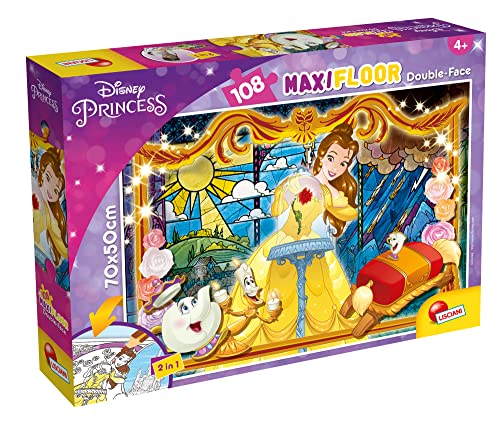 Liscianigiochi , Puzzle Maxi Floor para ni&ntilde;os de 108 piezas, 2 en 1 Doble Cara con reverso para...