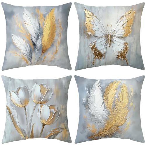 ARNTY Fundas de Cojines 45X45, Juego de 4 Funda Cojin Modernas, Cushion Covers, Cojines Decorativos...