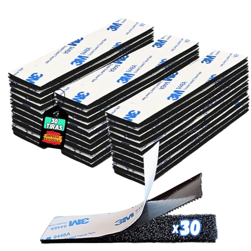 BASAMA 30 Tiras (pares) Belcro Adhesivo Doble Cara Extrafuerte de Nylon | Belcro de Pegar Doble Cara...