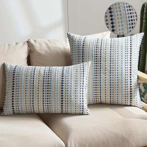 Newliky Bohemia Funda de Almohada 40x40 cm Juego de 2 Boho Lunares Fundas Cojines Decorativa Lujo...