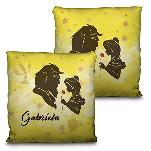 LolaPix Cojin Bella y Bestia Personalizado con Foto. Regalos Personalizados con Foto. Impresión...