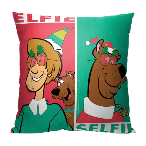 Northwest Almohada Scooby Doo, 18 x 18 pulgadas, Elfie Selfie