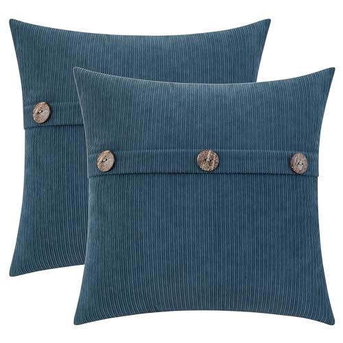HWY 50 Fundas para Cojines con Triple Bot&oacute;n 40x40 cm 2 Piezas, Fundas de Coj&iacute;n Decoraci&oacute;n de...