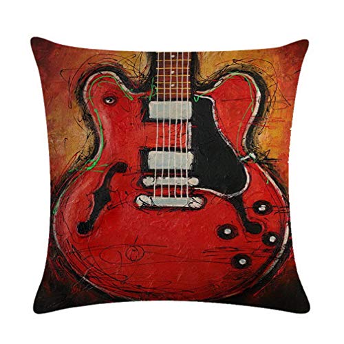 Lihan Funda de Almohada Serie Guitarra Bajo Fundas de cojín Cuadrado decoración sofás Dormitorio...