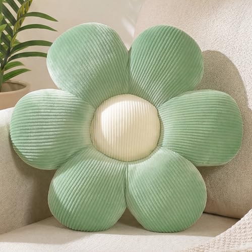 FSRONGXI Coj&iacute;n Decorativo de Margaritas en Verde Salvia - Dise&ntilde;o Est&eacute;tico para Suelo y...