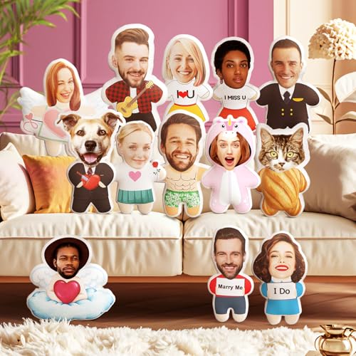 Smile lab Coj&iacute;n Personalizado con Foto, Regalo Mujer, Peluche Personalizado con Cara, Almohada de...